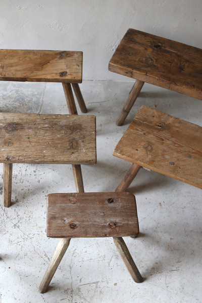 クラフトスツール　Stool 　無垢　/ フランスアンティーク / ブロカント / brocante / 店舗什器