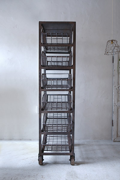 バスケットワゴン　 フランスアンティーク / ブロカント / brocante / 店舗什器