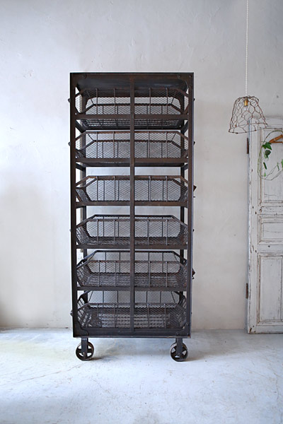バスケットワゴン　 フランスアンティーク / ブロカント / brocante / 店舗什器