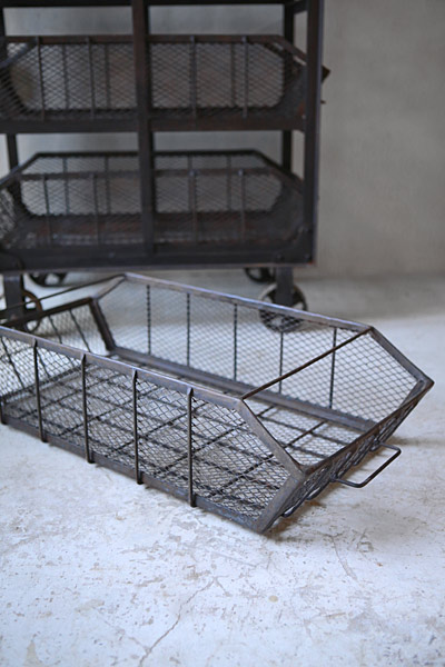 バスケットワゴン　 フランスアンティーク / ブロカント / brocante / 店舗什器