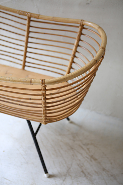 フランス　アンティーク / ブロカント / brocante / 店舗什器　ラタン　ベビーベッド