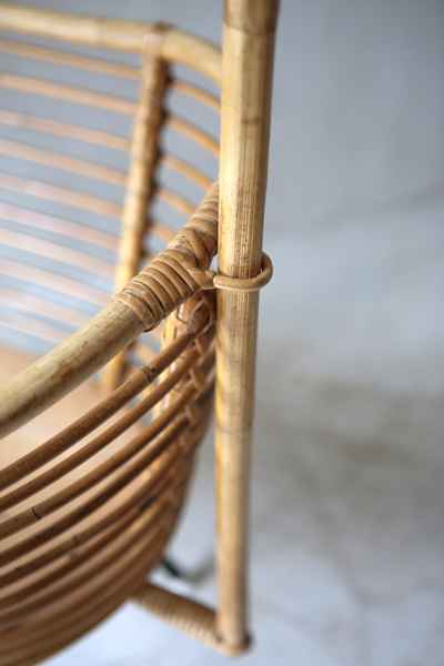 フランス　アンティーク / ブロカント / brocante / 店舗什器　ラタン　ベビーベッド