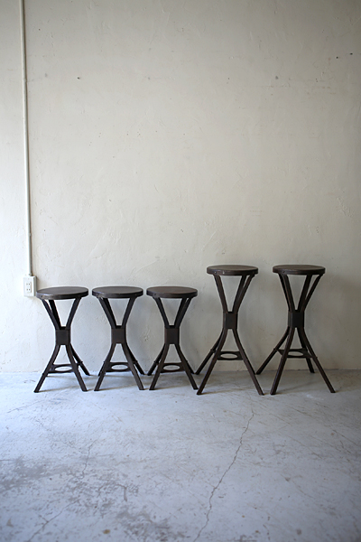 フランス　アンティーク / ブロカント / brocante / 店舗什器　スチール　スツール　ハイスツール