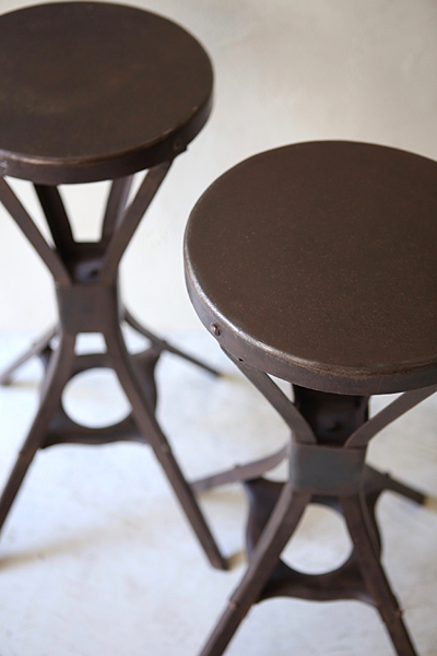 フランス　アンティーク / ブロカント / brocante / 店舗什器　スチール　スツール　ハイスツール