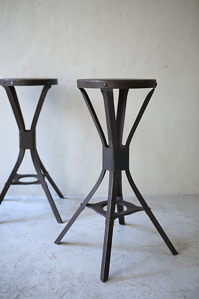 フランス　アンティーク / ブロカント / brocante / 店舗什器　スチール　スツール　ハイスツール
