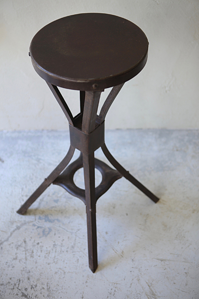 フランス　アンティーク / ブロカント / brocante / 店舗什器　スチール　スツール　ハイスツール