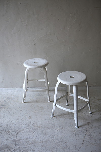 フランス　アンティーク / ブロカント / brocante / 店舗什器　スツール　スチール