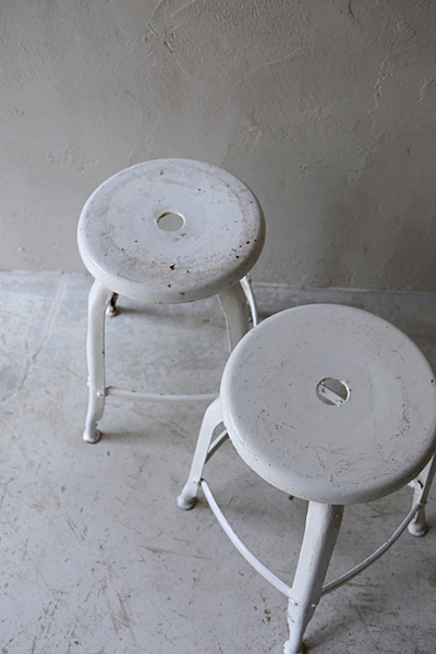 フランス　アンティーク / ブロカント / brocante / 店舗什器　スツール　スチール