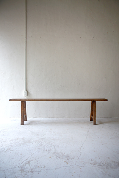 フランス　アンティーク / ブロカント / brocante / 店舗什器　ベンチ　テーブル　ロングベンチ