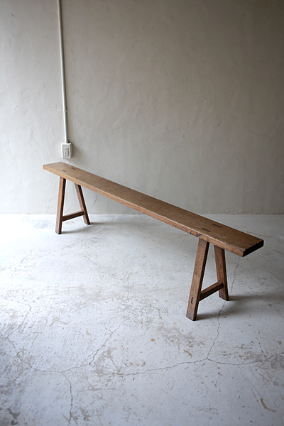 フランス　アンティーク / ブロカント / brocante / 店舗什器　ベンチ　テーブル　ロングベンチ
