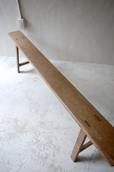 フランス　アンティーク / ブロカント / brocante / 店舗什器　ベンチ　テーブル　ロングベンチ