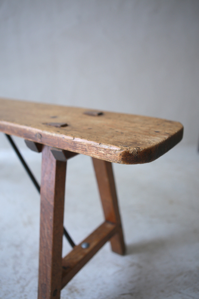 フランス　アンティーク / ブロカント / brocante / 店舗什器 ベンチ　ショートベンチ　チェア