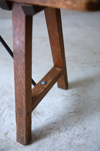 フランス　アンティーク / ブロカント / brocante / 店舗什器 ベンチ　ショートベンチ　チェア