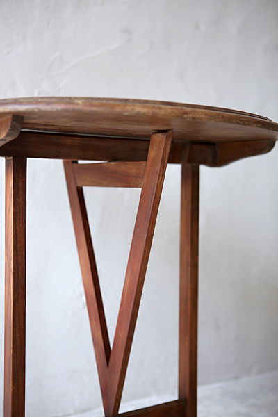 フランス　アンティーク / ブロカント / brocante / 店舗什器 サイドテーブル　折りたたみ　ラウンド